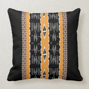 Modern Mud Cloth Design Throw Pillow