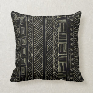 Modern mudcloth african tribal pattern throw pillow