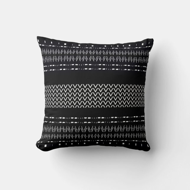 Modern Mudcloth Pattern Throw Pillow (Front)