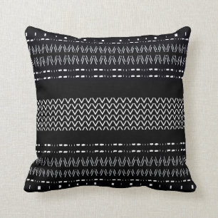 Modern Mudcloth Pattern Throw Pillow