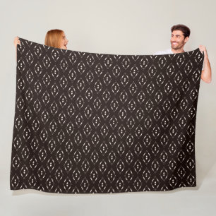 Modern Mudcloth Tribal Fleece Blanket