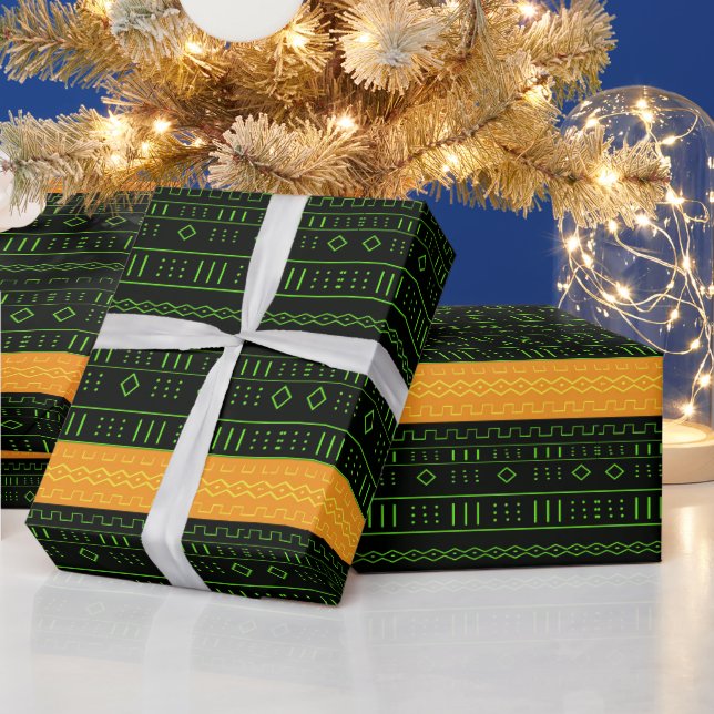 Modern Mudcloth Wrapping Paper (Holidays)