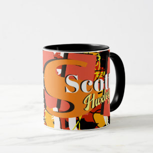 Modern Mug Bold Red Monogram