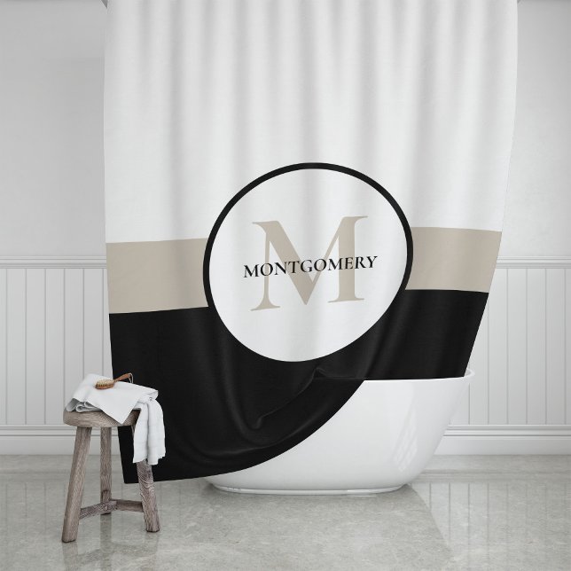 Modern Multi Color Stripe with Monogram (Creator Uploaded)