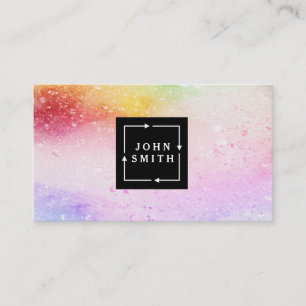Modern Multi-color Watercolors Cool Abstract Business Card