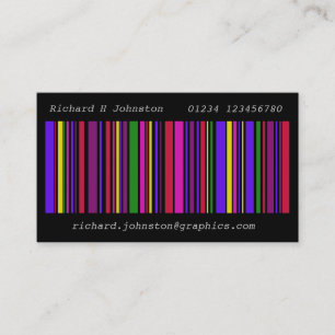 Modern multi colour barcode business contact card