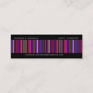 Modern multi colour barcode mini business card