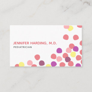 Modern Multi-colour Dotted Pediatric Business Card