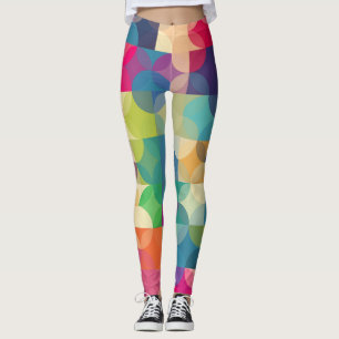 Modern Multi-Colour Geometric Shapes Leggings