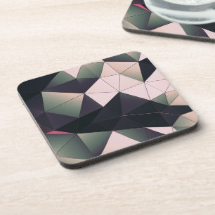 Modern Multi-Colour Polygons Hard Coasters