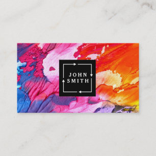Modern Multi-colour Watercolors Cool Abstract Art Business Card