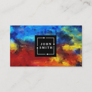 Modern Multi-colour Watercolors Cool Abstract Art Business Card