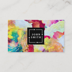 Modern Multi-colour Watercolors Cool Abstract Art Business Card