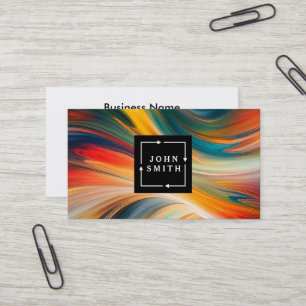 Modern Multi-colour Watercolors Cool Abstract Business Card