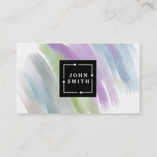 Modern Multi-colour Watercolors Cool Abstract Business Card