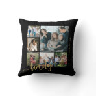 Modern multi photo collage family script keepsake