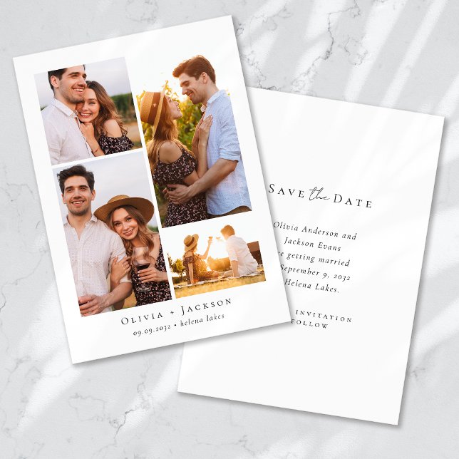Modern Multi Photo Collage Wedding Save The Date (Creator Uploaded)