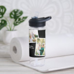 Modern multi photo family black simple family gift water bottle<br><div class="desc">Modern stylish elegant contemporary multi photo family gift. The black colour can be changed.</div>