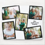 Modern multi photo family home decor black white mouse pad<br><div class="desc">Modern stylish unique personalized multi photo family home decor. The black and white colour can be changed.</div>
