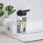 Modern multi photo family sage green simple family water bottle<br><div class="desc">Modern stylish multi photo family gift. The sage green colour can be changed.</div>