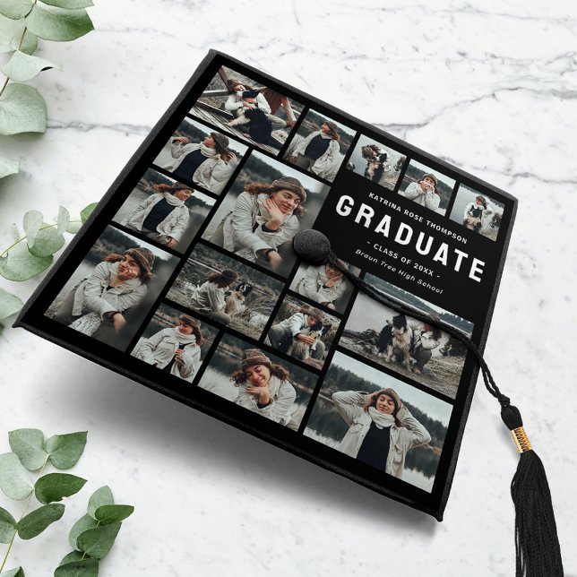 Modern Multi Photo Graduation Cap Topper (Creator Uploaded)