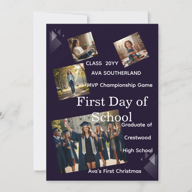 Modern Multi Photo Graduation Invitation Class2025 (Front)