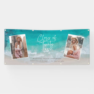 Modern multi photo graduation ocean beach modern b banner