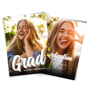 Modern Multi Photo Graduation Party Invitation