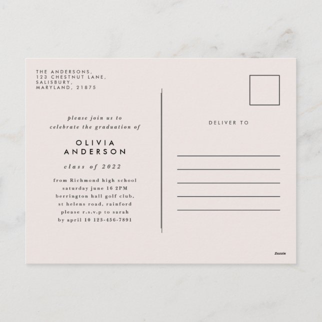 Modern multi photo graphic geometric terracotta an holiday postcard (Back)