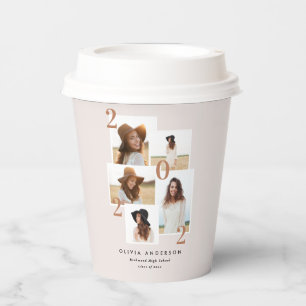 Modern multi photo graphic geometric terracotta  paper cups