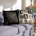 Modern Multi Photo Grid Cute DAD Gift Throw Pillow<br><div class="desc">Create your very own DAD pillow with this modern multi-photo grid collage and text. Design features 6 Photographs with curved corner squares with the text DAD in moder black blocks that can be changed to any colour. On the reverse the text 'World's Best Daddy' with a cute father quote that...</div>