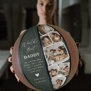 Modern Multi Photo Grid World's Best Dad Basketball