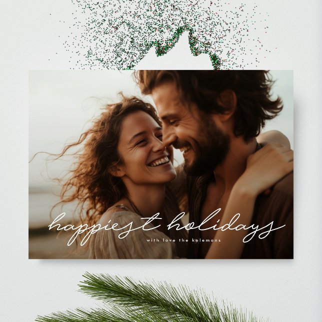 Modern Multi Photo Happiest Family Holiday card (Creator Uploaded)