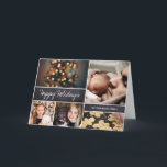 Modern multi photo Happy Holidays Family Holiday Card<br><div class="desc">Your beautiful family photos deserve to be shared during this time of year as you send warm wishes. Customize this modern collage Christmas card design & personalize it with your family greeting. Send a special and warm holiday cheer and feel connected with family and friends with a personal card.</div>