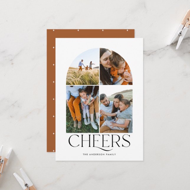 Modern multi photo rust christmas new year (Front/Back In Situ)