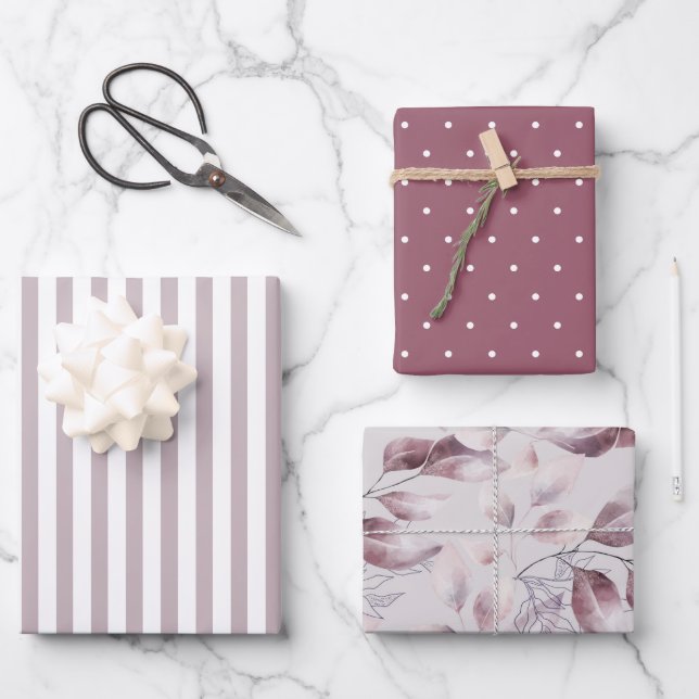 Modern Multi Purpose Pink Wrapping Paper Sheets (Front)
