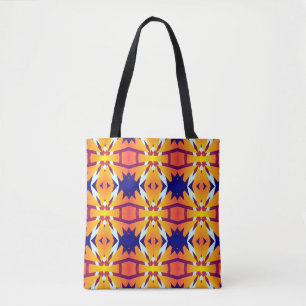 Modern multicolor all over fabric print pattern t tote bag