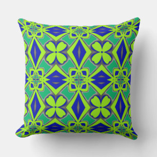 Modern multicolor fabric pattern design throw pillow