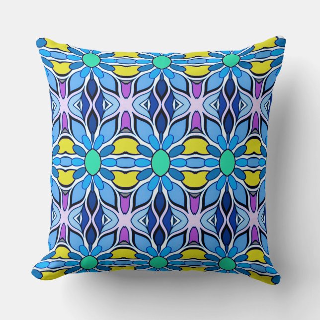 Modern multicolor fabric pattern design  throw pillow (Front)