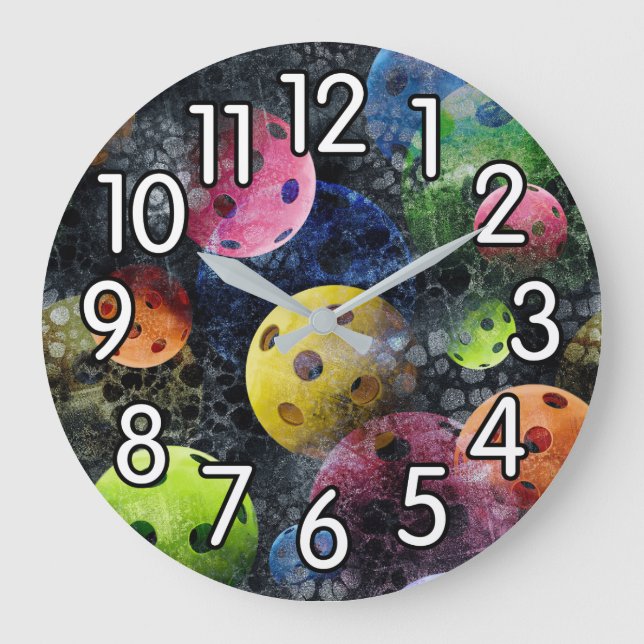 Modern Multicolor Pickleball Clock (Front)