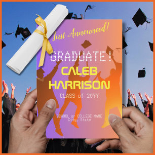 Modern Multicolor Techno Graduation Announcement