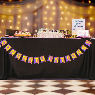 Modern Multicolor Techno Graduation Bunting Flags