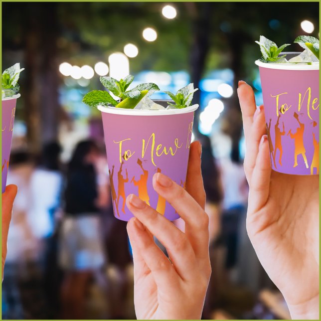 Modern Multicolor Techno Graduation Party Supplies Paper Cups (Creator Uploaded)