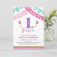 Modern Multicolored Girls Fiesta 1st Birthday 