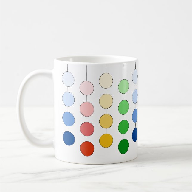 Modern Multicolored Hanging Circles Coffee Mug (Left)