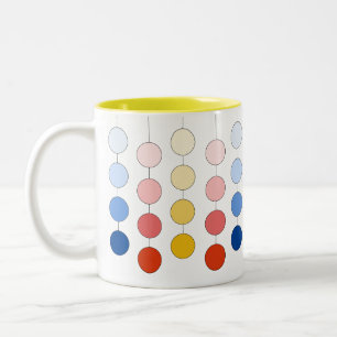 Modern Multicolored Hanging Circles Two-Tone Coffee Mug