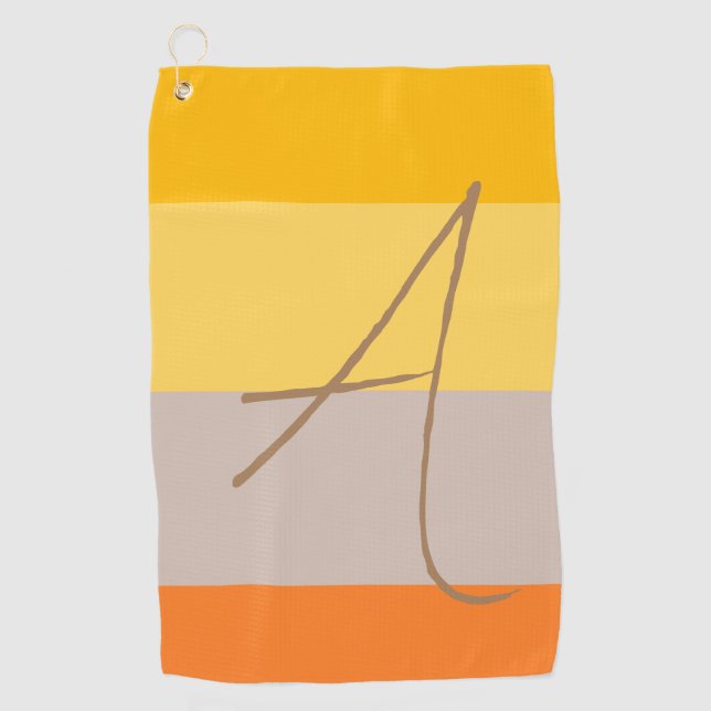 Modern Multiple Pastel Colour Monogram Name Initia Golf Towel (Front)