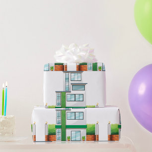 Modern Multistorey House Contemporary Home Wrapping Paper