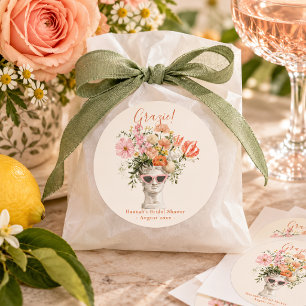 Modern Muse Garden Bridal Shower Classic Round Sticker