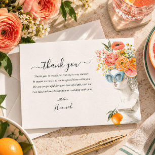 Modern Muse Garden Bridal Shower Thank You Card